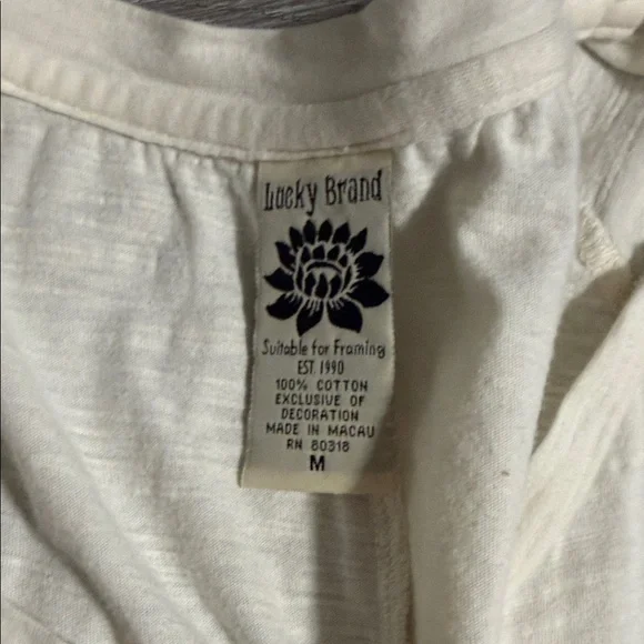 Lucky Brand Cream Top with Red Floral Design VINTAGE - Picture 2 of 2